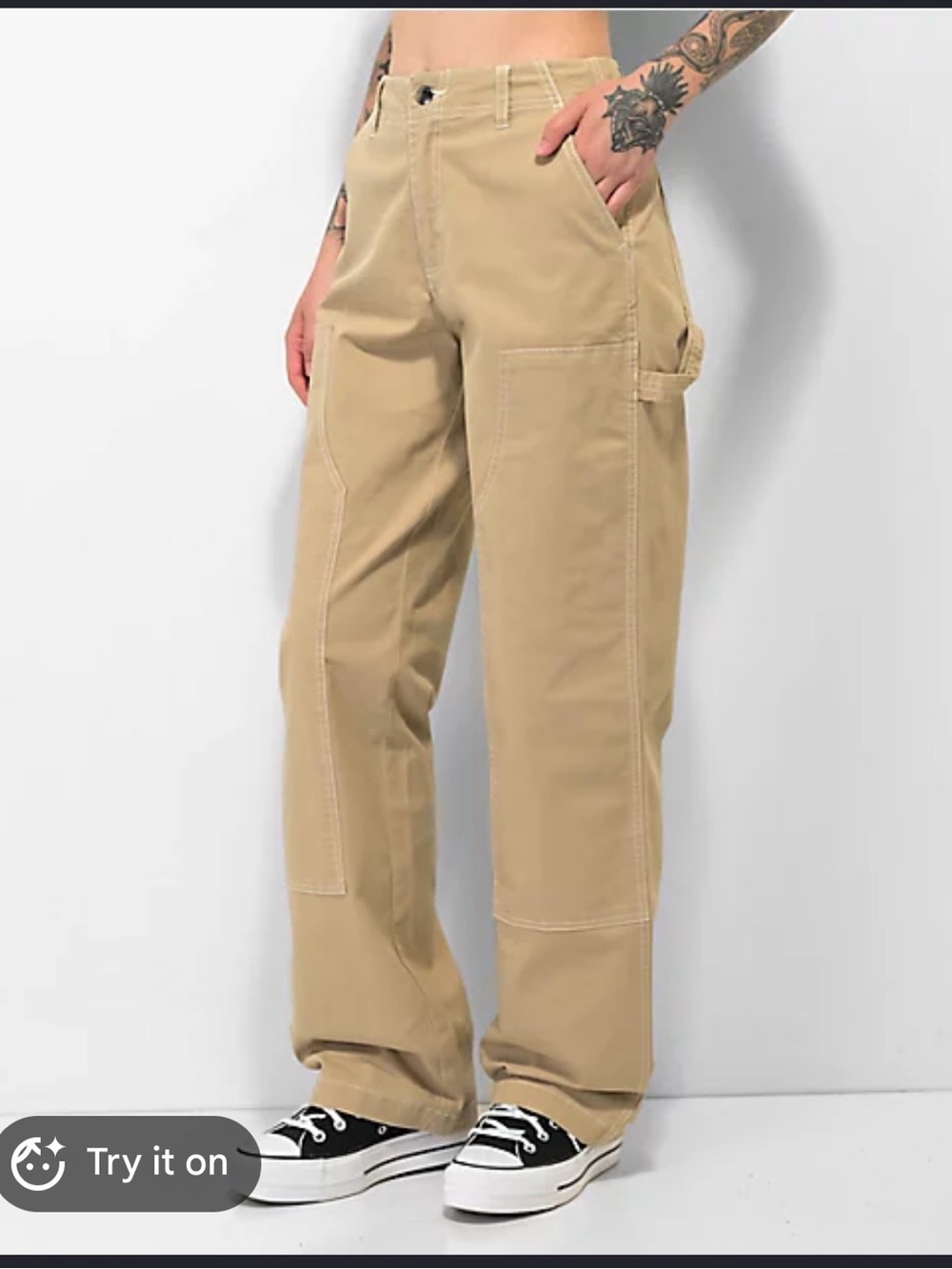 Empyre Wide-Leg Carpenter Pants in Khaki